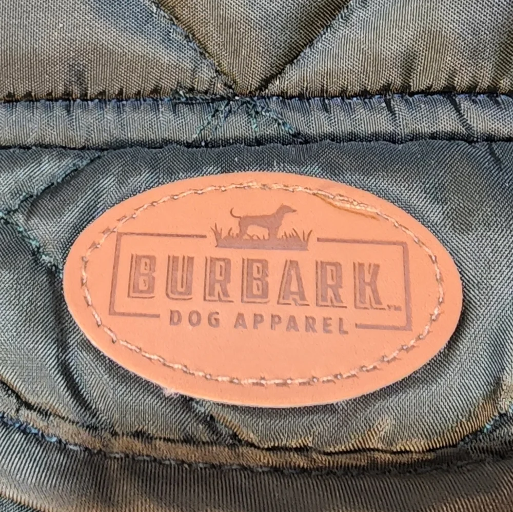 Burbark Green and Brown Puffer Jacket Dog Apparel NWT